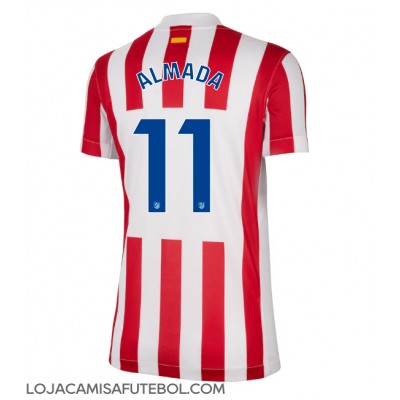 Camisa de Futebol Atletico Madrid Thiago Almada #11 Equipamento Principal Mulheres 2025-26 Manga Curta Camisa de Futebol Atletico Madrid Thiago Almada #11 Equipamento Principal Mulheres 2025-26 Manga Curta